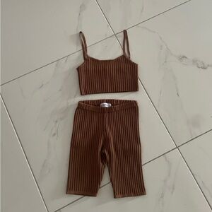 437 Ribbed Crop Set
